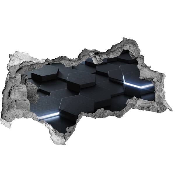 Hole wall sticker Modern space behind the walls