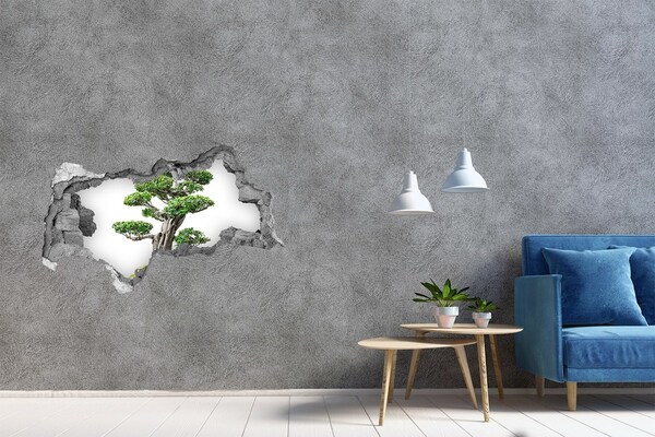 Hole wall sticker Bonsai in a hole in the wall
