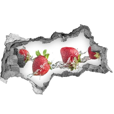 Hole in the wall sticker Strawberries in water