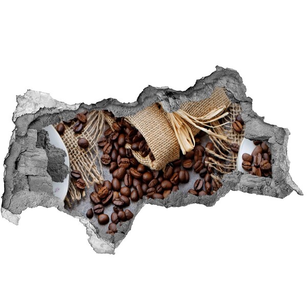 Hole wall sticker Coffee in a ruined wall