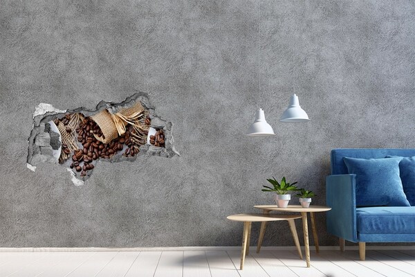 Hole wall sticker Coffee in a ruined wall