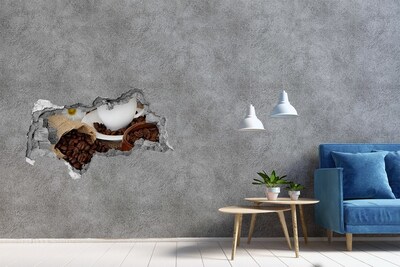 Hole in the wall sticker Coffee in the comfort of your home