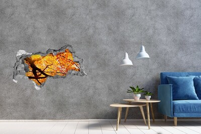 Hole in the wall sticker Golden autumn behind the wall