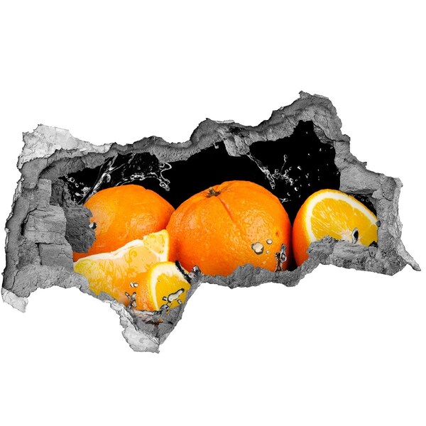 Hole in the wall sticker Juicy oranges in water