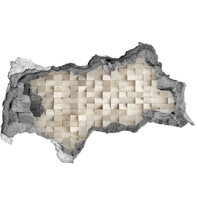 Hole in the wall decal A damaged wall with a wooden mosaic