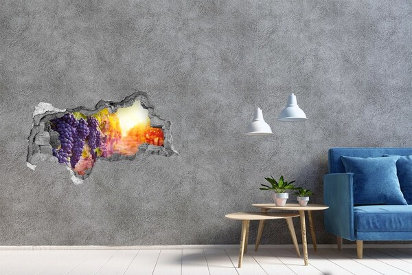 Hole in the wall decal Grape paradise in the morning