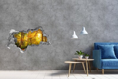 Hole wall sticker Autumn in the forest