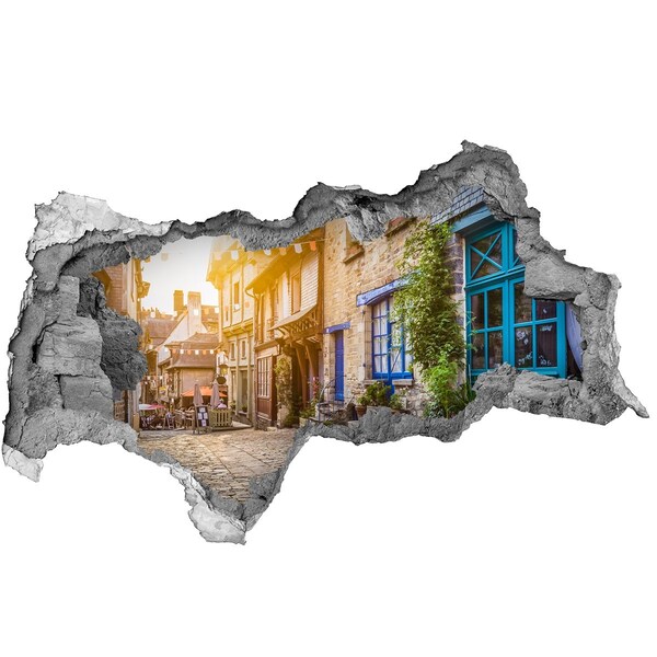 Hole wall sticker A charming street in the town
