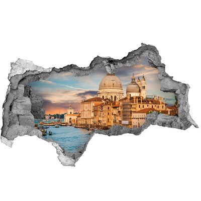 Hole in the wall decal Venice at sunset