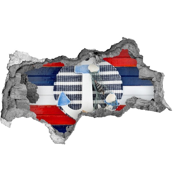 Hole in the wall decal Sea adventure with shells