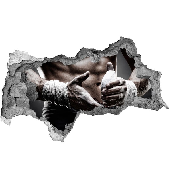 Hole wall sticker Martial arts champion