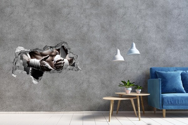 Hole wall sticker Martial arts champion