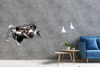 Hole wall sticker Martial arts champion