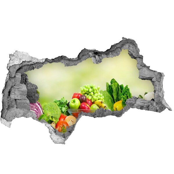 Hole in the wall sticker Fruits and vegetables in paradise
