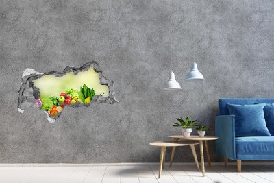Hole in the wall sticker Fruits and vegetables in paradise