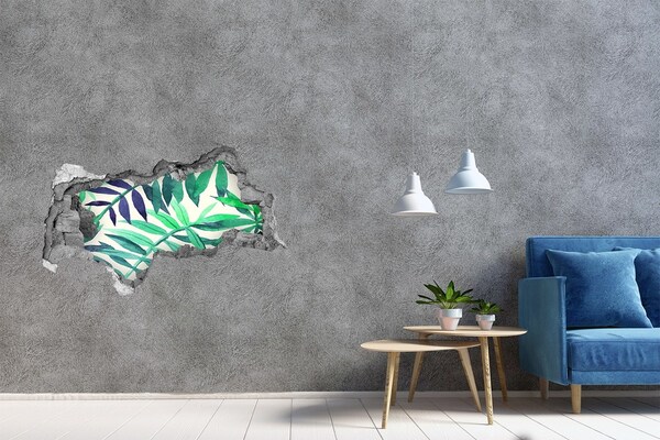 Hole in the wall decal Green jungle behind the wall