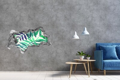 Hole in the wall decal Green jungle behind the wall