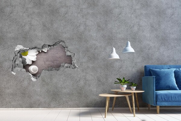 Hole in the wall sticker A floral dream in concrete