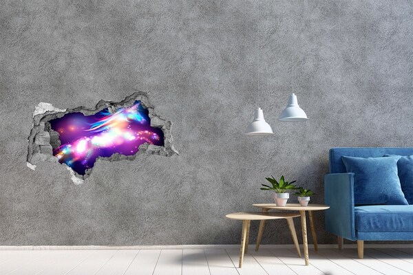 Hole wall sticker A cosmic explosion of colors