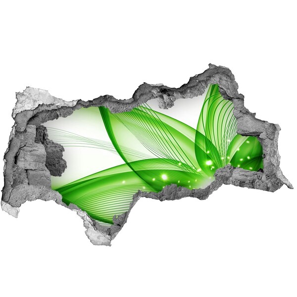 Hole wall sticker Green wave of light