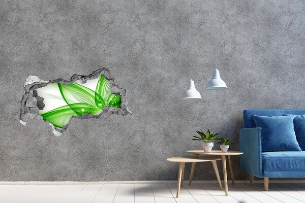 Hole wall sticker Green wave of light