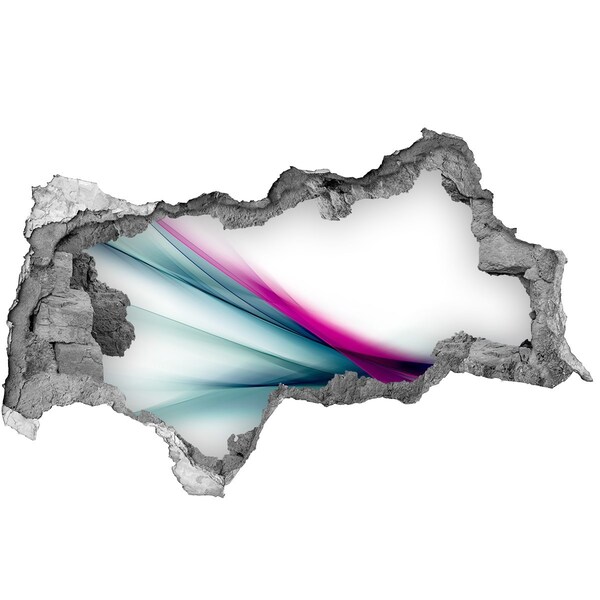 Hole wall sticker Colorful waves in the wall