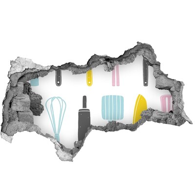 Hole in the wall sticker Kitchen tools in a hole in the wall