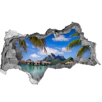Hole wall sticker Tropical island paradise