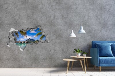 Hole wall sticker Tropical island paradise