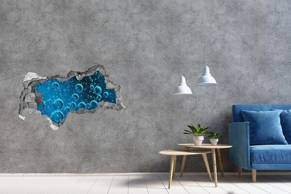 Hole in the wall decal Underwater world with bubbles