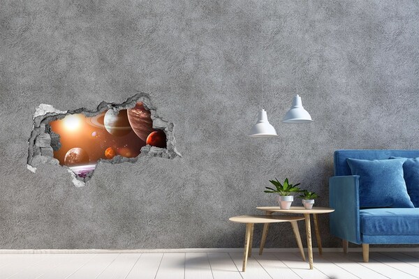 Hole wall sticker Space Adventure