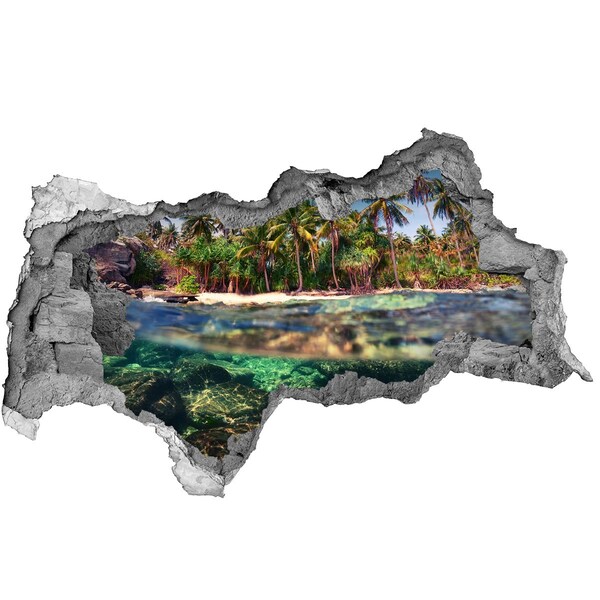 Hole in the wall decal Tropical paradise behind the wall