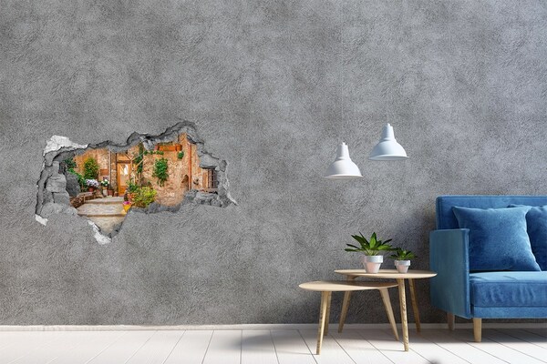 Hole wall sticker A charming town in Italy