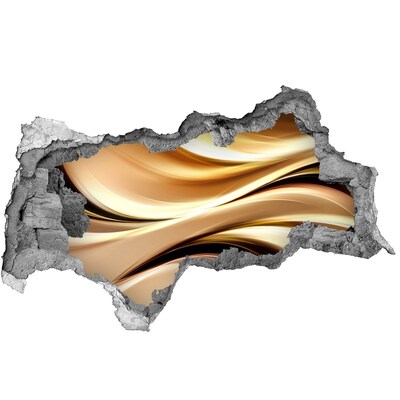 Hole in the wall sticker Golden waves in the wall