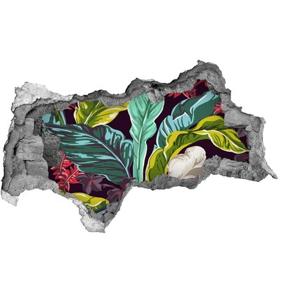 Hole wall sticker Hole-in-the-wall tropical garden