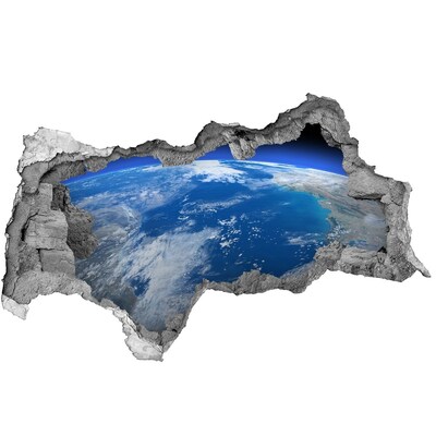 Hole in the wall decal View of Earth from space