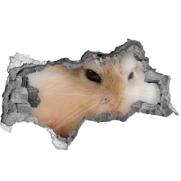 Hole wall sticker Hamster in a hole in the wall