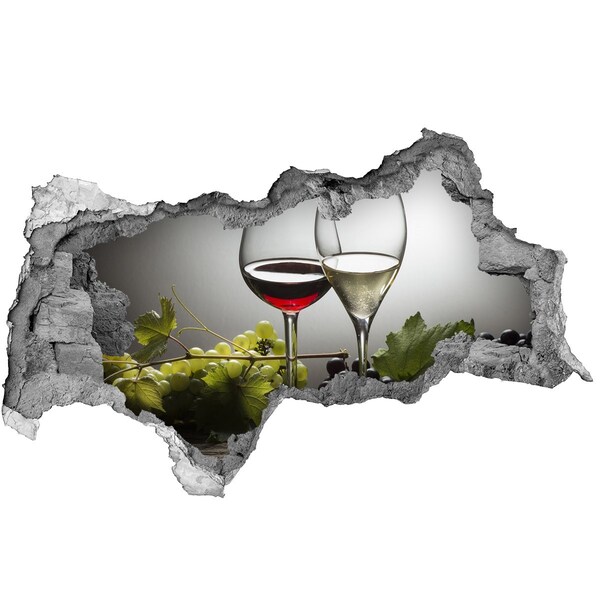 Hole wall sticker Wine and grapes