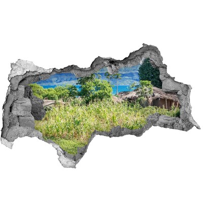 Hole wall sticker Tropical landscape behind the hole in the wall