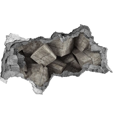 Hole in the wall sticker A damaged wall overlooking a concrete space