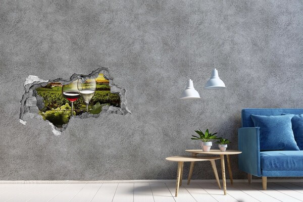 Hole wall sticker Wine in the vineyard