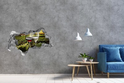 Hole wall sticker Wine in the vineyard