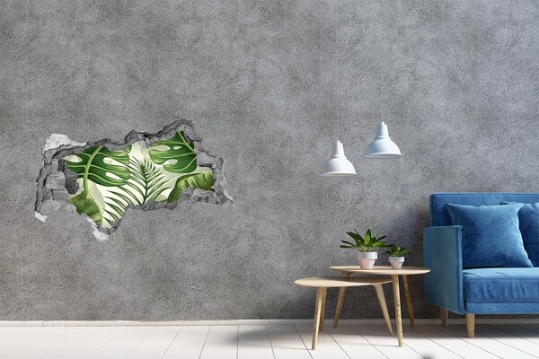 Hole in the wall decal Green jungle behind the wall