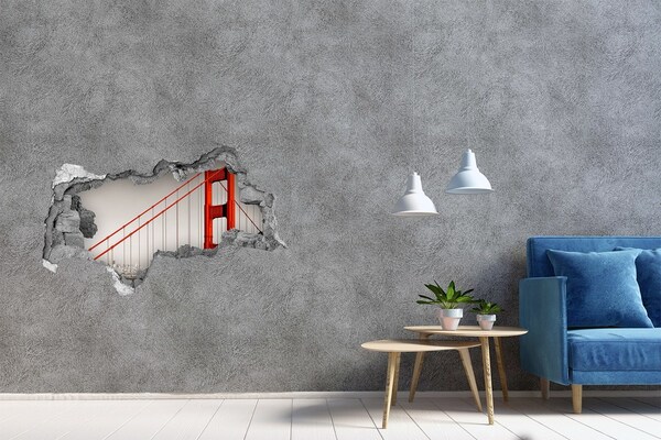 Hole in the wall decal Golden Gate Bridge in San Francisco