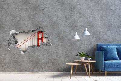 Hole in the wall decal Golden Gate Bridge in San Francisco