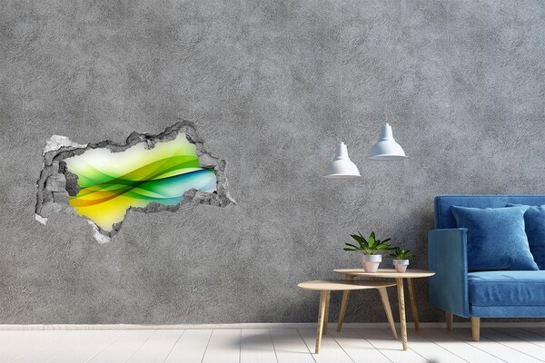 Hole in the wall decal Colorful landscape behind the wall