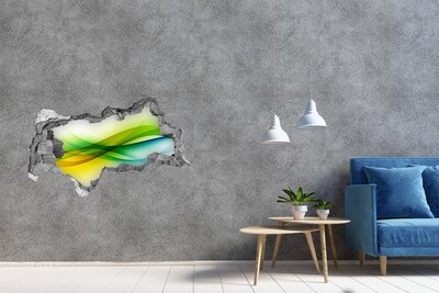 Hole in the wall decal Colorful landscape behind the wall