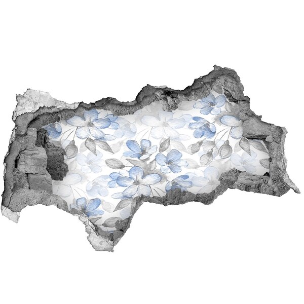 Hole in the wall decal Floral pattern through a hole in the wall