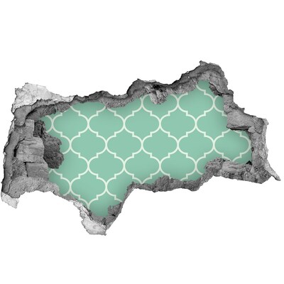 Hole in the wall decal Green mosaic against the background of a damaged wall