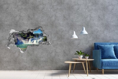 Hole in the wall sticker Waterfalls in Paradise